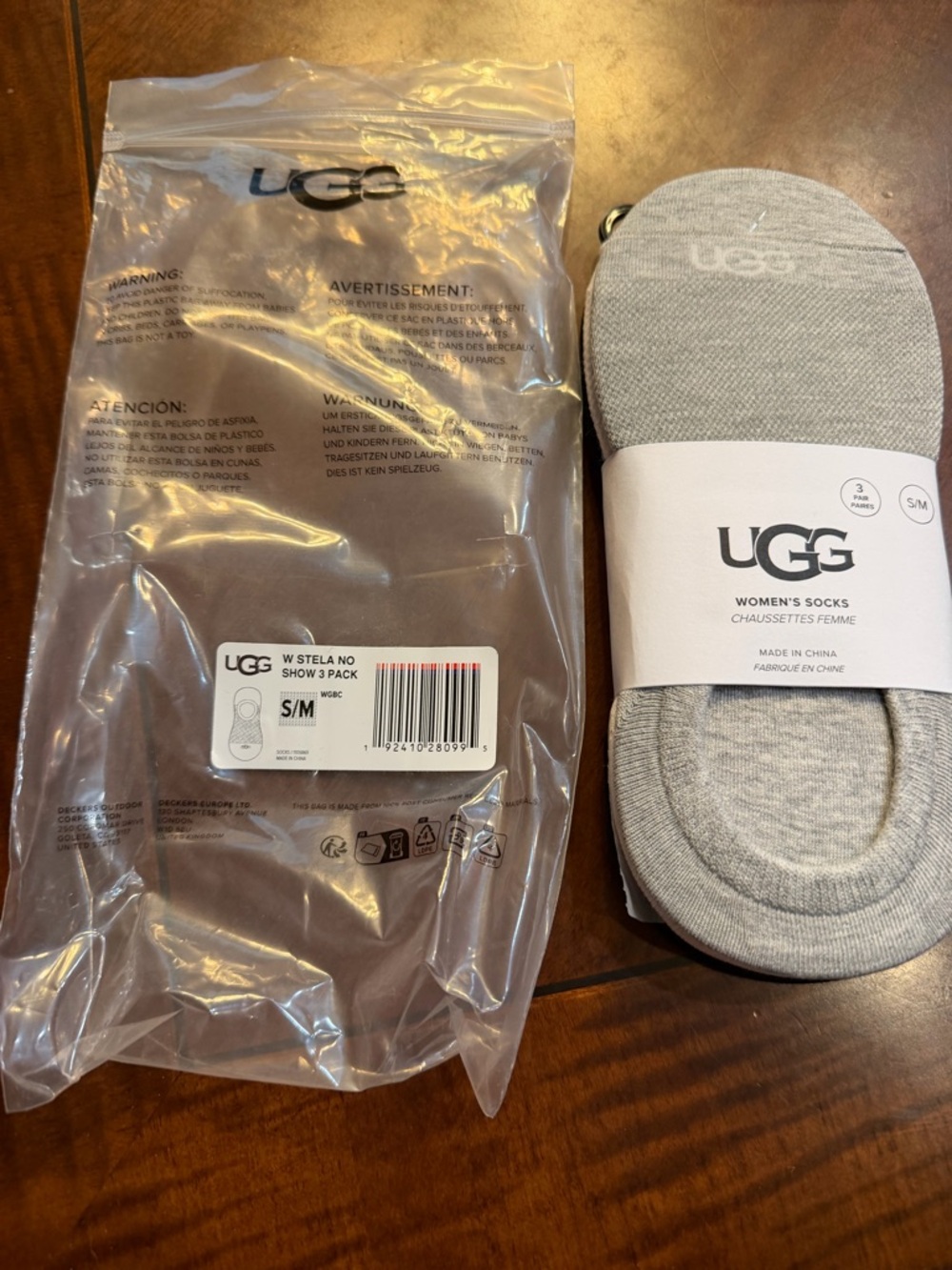 UGG Women's No-Show Socks - Light Gray , white and black - 3 Pack